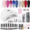 RSTYLE Kit Semipermanente Unghie, 10 Coloris Smalto Semipermanente Per Unghie Kit Gel con Lampada 72W UV/LED Set Semipermanente Unghie Completo Smalto Semipermanente Camaleonte Manicure Set Rosa Blu