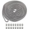 BetterJonny 6 Metri Catena a Palline per Collana, 4,5 MM Diametro Catena a Palline in Acciaio Inossidabile Catena in Rilievo Estensione con 20 Connettore Utilizzato per Portachiavi Fai da Te