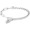 Lacoste Braccialetto a catena da donna Collezione CROCODILE con cristalli, Argento (Silver), Taglia Unica