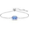Swarovski Constella Braccialetto, con Cristalli e Zirconia Swarovski a Taglio Ovale, Placcatura in Tonalità Rodio, Blu