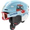 uvex Viti Set, Casco e Maschera da Sci Unisex Bambino, Light Blue Birdy, 46-50 cm