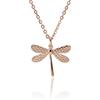 Meissa Libellula Collana argento 925 donna Collana con ciondolo Collana lunga plissettata in oro rosa Collana amicizia Regalo gioielli, Oro rosa
