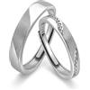 Meissa Anelli di coppia Argento 925 Fedi nuziali con diamanti dainty Uomo e donna Anello della promessa Anello di fidanzamento Misura regolabile