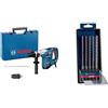 Bosch Professional Martello Perforatore GBH 4-32 DFR, Asta di profondità 310 mm, in Valigetta + 5x Set di Punte per Martelli Expert SDS plus-7X per Calcestruzzo Armato, Ø 6-10 mm, Accessorio