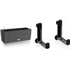 Lechuza Balconera 50 Cottage Set Completo, Vaso Fioriera In Resina Per Piante, Granito & 19033, Supporto Per Balconera, Nero, 20X5X26 Cm