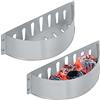 Relaxdays Griglie per Carbone in Set da 2, HLP 7 x 33 x 11,5 cm, Cestelli Raccogli Brace, Porta Carbonella, Argentato
