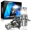 NOVSIGHT Lampadine H4 LED - 90W 30000LM H4 Lampadina per fari, Dimensioni Mini 1:1，6500K bianco 12V Luce con ventola, Plug and Play, IP68 impermeabile, Confezione da 2