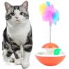 Yatlouba Palla giocattolo interattiva per gatti - Giocattolo da gioco con palla da pista con piuma e campana - Forniture per l'intrattenimento dei gatti per sala studio, cuccia per gatti, rifugio