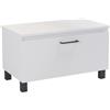 Baikal Mobiletto da Bagno Armadietto da Pavimento per Bagno in Melammina 16mm Mobiletto da Bagno Ausiliare Ideale per WC o piccoli Bagni Mobili MONTATI Coqueter Black 71cm Bianco