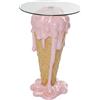 Kare Design tavolino da caffè Icecream, marrone/rosa, diametro 48cm, tavolino soggiorno/divano, tondo, cameretta, cucina, stile pop, stile barbie, Weirdcore 74x48x48cm (A/L/P)