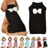 Yanmucy Cane Dolcevita Maglione Fiocco Cane Maglia Cane ponticello Caldo Cane Vestiti per Cani InvernaliPullover Maglieria Uncinetto Cane Cappotto Costume di Natale Pet Cane Maglione (L, Nero)