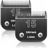 BESTBOMG Lama di Ricambio per toelettatura di Cani, Compatibile con Le Serie Heiniger/Andis A5/Wahl 10KM Series Tosaerba per Cani, Taglia 15 3/64 (1,2 mm) Lunghezza di Taglio, 2 unità Nero