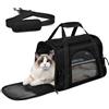 PAT JUUMG Trasportino per Cani e Gatti, Borsa Ripiegabile Traspirante Viaggio, Borsa Trasportino per Gatti con Tappetino Rimovibile, Borsa da Viaggio per Animali Domestici con Tracolla Regolabile Staccabile