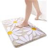 QJHOMO Tappeti Bagno Beige Accessori Bagno Moderni 50 x 80 cm, Tappeto Bagno Antiscivolo, Tappetino Assorbente Tappeto Lavabile in Lavatrice, Fiore Carino Morbido Tappetini in Microfibra per Doccia