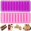 XCSJ 2pcs Stampi per Barrette a 10 Cavità Antiaderente Stampo per Dolci di Cereali Stampo Barretta Energetica Stampi Rettangolari in Silicone per Biscotti,Torta,Barretta Cioccolato,Ghiaccioli (A)