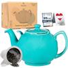 Urban Lifestyle Teiera Liverpool Turchese 1,6 L con infusori e colino in ceramica e acciaio inossidabile di URBAN LIFESTYLE, antigoccia