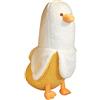 shownicer Peluche Anatra Banana, Animali di Peluche, Giocattolo Peluche Morbido, Bambola di Peluche, Cuscino in Peluche, Regalo per Bambini Ragazze 3+ Anni (Bianco, 50cm)
