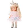 Götz 1813032 Proprio come me - Mia come bambola unicorno - bambola in piedi alta 27 cm con capelli biondi extra lunghi, occhi azzurri addormentati in set da 7 pezzi