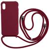 Ququcheng Cover Compatible con iPhone XS Max,Cellulare Girocollo Custodia con Cordino TPU corda Silicone Case Bumper per iPhone XS Max Custodia-Rosso