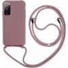 Ququcheng Cover Compatible con Samsung Galaxy S20 Plus,Cellulare Girocollo Custodia con Cordino TPU corda Silicone Case Bumper per Samsung Galaxy S20 Plus Custodia-Rosa Oro