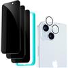 ESR 3 Pezzi Pellicola Privacy per iPhone 15 Plus, con 1 di Vetro Fotocamera individuali per Le Lenti, Bordi curvi, Compatibili con Le custodie, Set di Protezioni per Lo Schermo