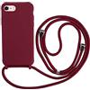 Ququcheng Cover Compatible con iPhone 7/iPhone 8(4.7),Cellulare Girocollo Custodia con Cordino TPU corda Silicone Case Bumper per iPhone 7/iPhone 8(4.7) Custodia-Rosso