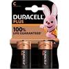 Duracell 2X Duracell C Plus (1 Blister da 2 Batterie) 2 Pile (LR14/MN1400/MEZZA TORCIA/BABY 1,5V)