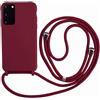 Ququcheng Cover Compatible con Samsung Galaxy S20 Plus,Cellulare Girocollo Custodia con Cordino TPU corda Silicone Case Bumper per Samsung Galaxy S20 Plus Custodia-Rosso