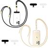 Qyoocom Cordino per Cellulare Telefono Universale*2 Patch*4,Regolabile Laccio per Cellulare Elegante y Duradero, Porta Cellulare da Collo para Todos los Smartphones Nero Oro