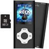 Tabmart 32GB Lettore MP3, Tabmart Metal Hi-Fi Capacità Di Musicale Portatile Lettore MP4 Ad Alta Risoluzione Con 1,8 Pollici Schermo MP3 Lettore Multifunzione 18 Ore Di Riproduzione Continua, Nero