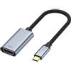 iJiZuo Adattatore da USB C a HDMI 4K@30Hz, Adattatore da Thunderbolt 3 a HDMI Compatibile con MacBook Pro 2019/2018/2017, Macbook Air, Surface Pro, guscio in Alluminio e Cavo in Nylon-Grigio