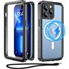 Beeasy Cover per iPhone 13 Pro Max Impermeabile IP68 con MagSafe, 360 Militare Antiurto Indistruttibile Resistente Doppia Protezione Custodia, Ermetica Antipolvere Subacquea Waterproof Case, 6.7