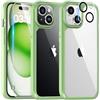 TAURI Cover iPhone 15, [5 in 1] 1 Custodia [Anti-Yellow] + 2 Pellicola Protettiva + 2 Pellicola Fotocamera, [Compatibile con Magsafe] Custodia Antiurto con Copertura a 360 Gradi - Verde