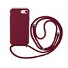 MEVIS Cover Compatible con iPhone 6/6S/7/8 Plus,Cover con Pratico Cordino,con Cordino TPU Corda Silicone Case Bumpe-Rosso
