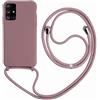 Ququcheng Cover Compatible con Samsung Galaxy A51,Cellulare Girocollo Custodia con Cordino TPU corda Silicone Case Bumper per Samsung Galaxy A51 Custodia-Rosa Oro