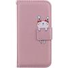 Ailisi Cover Samsung Galaxy A32 5G, Pink Flip Cover Cartoon Cute Rabbit Custodia Protettiva Caso Libro in Pelle PU con Portafoglio, Funzione Supporto - Coniglio, Oro rosa