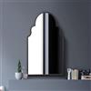 MirrorOutlet The Arcus - Specchio da parete ad arco moderno con cornice in metallo nero, 104 x 61 cm, cornice nera