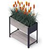 Upyard Fioriera rialzata in legno per giardino, terrazza e balcone, con interno in tessuto non tessuto e inserto in plastica impermeabile, per interni ed esterni, 78 x 36 x 72, grigio
