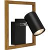 BRILONER - Lampada da lettura, Lampada da parete interna, Lampada, Struttura in legno, Lampada da parete interna, Girevole, Lampada da soggiorno, Nero-legno