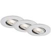 BRILONER Set di 3 Faretti LED da Incasso 230V, Faretto LED Bagno Ip65, Faretti da Soffitto Dimmerabili In Continuo, Faretti LED, Faretti da Soffitto, Lampada da Bagno, Cromo Opaco, 90x42 mm DxH