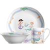 Leonardo Bambini Avventura 022803 - Set di 3 stoviglie per bambini in porcellana, lavabili in lavastoviglie, adatti al microonde, set di 3 ciotole, tazza e piatti con motivo mare