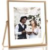 Lawrence Frames Cornice galleggiante in metallo dorato 4x4