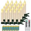 FREEPOWER 20 Candele LED Albero di Natale con Telecomando Timer Fiamma Tremolante, Senza Fili, Luce Bianca Calda, Dimmable, Interni Esterni Impermeabili, Decorazioni Natalizie (Include 20 batterie)