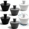 GZqiancang 6 Pezzi Tappo Lavandino Silicone,Universale Tappo per Lavandino per Scarico Lavandino, per Vasca,Bagno, Cucina (Nero/Grigio/Bianco)