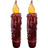 CVHOMEDECO. Candele in vera cera, a LED, immerse a batteria, con timer, senza fiamma, decorazione senza fiamma, 11 cm, bordeaux, 2 pezzi in una confezione