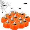 JYPS 12PCS Candele Zucche Led Halloween,Candele Led con Batteria,Luci Halloween,Candele Da Tè a Forma Di Zucca per Interno/Esterno/Feste Decorazioni di Halloween
