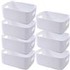 NCRGB 7 contenitori bianchi in plastica con manici, 25 × 18 × 10 cm, organizer da bagno, da cucina, da cucina, da bagno