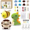 Ruikdly Kit per Uncinetto per Principianti Kit per Animali all'uncinetto con Lana per Uncinetto e Video con 3 Ganci Aragosta Crochet Kit Accessori per Bambini Adulti (Riccio/Ape/Dinosauro)