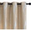 GIRASOLE HOME® Coppia Tende Jacquard Semi Oscuranti Motivo Ondulato Tenda Morbida Termica Isolante per Soggiorno Camera e Interni 2 Pannelli con Occhielli (Beige Onde, 140x275cm)