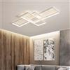 MQW Plafoniera LED Semplice Soffitto Moderno Lampada Salone Del Soffitto Atmosferica Rettangolare Faretti Lampada Da Letto in Alluminio Acrilica Riflettori Dimming Continuo Con Telecomando,Bianca,L90cm